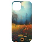 Wildflowers Field Outdoors Clouds Trees Cover Art Storm Mysterious Dream Landscape iPhone 14 Plus Black UV Print Case