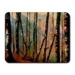 Woodland Woods Forest Trees Nature Outdoors Mist Moon Background Artwork Book Small Mousepad