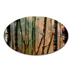 Woodland Woods Forest Trees Nature Outdoors Mist Moon Background Artwork Book Oval Magnet