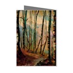 Woodland Woods Forest Trees Nature Outdoors Mist Moon Background Artwork Book Mini Greeting Cards (Pkg of 8)