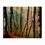 Woodland Woods Forest Trees Nature Outdoors Mist Moon Background Artwork Book Small Glasses Cloth