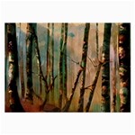 Woodland Woods Forest Trees Nature Outdoors Mist Moon Background Artwork Book Large Glasses Cloth
