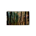 Woodland Woods Forest Trees Nature Outdoors Mist Moon Background Artwork Book Cosmetic Bag (Small)