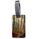 Woodland Woods Forest Trees Nature Outdoors Mist Moon Background Artwork Book Luggage Tag (one side)