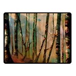Woodland Woods Forest Trees Nature Outdoors Mist Moon Background Artwork Book Two Sides Fleece Blanket (Small)
