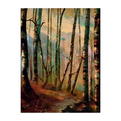 Woodland Woods Forest Trees Nature Outdoors Mist Moon Background Artwork Book Medium Tapestry from UrbanLoad.com Front