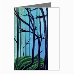 Nature Outdoors Night Trees Scene Forest Woods Light Moonlight Wilderness Stars Greeting Card from UrbanLoad.com Left