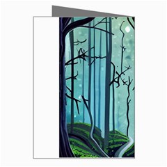 Nature Outdoors Night Trees Scene Forest Woods Light Moonlight Wilderness Stars Greeting Card from UrbanLoad.com Right