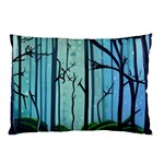 Nature Outdoors Night Trees Scene Forest Woods Light Moonlight Wilderness Stars Pillow Case (Two Sides)