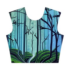 Nature Outdoors Night Trees Scene Forest Woods Light Moonlight Wilderness Stars Cotton Crop Top from UrbanLoad.com Front