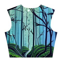 Nature Outdoors Night Trees Scene Forest Woods Light Moonlight Wilderness Stars Cotton Crop Top from UrbanLoad.com Back
