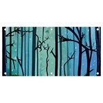 Nature Outdoors Night Trees Scene Forest Woods Light Moonlight Wilderness Stars Banner and Sign 4  x 2 