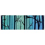 Nature Outdoors Night Trees Scene Forest Woods Light Moonlight Wilderness Stars Banner and Sign 12  x 4 