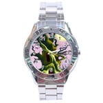 Outdoors Night Full Moon Setting Scene Woods Light Moonlight Nature Wilderness Landscape Stainless Steel Analogue Watch