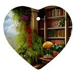 Room Interior Library Books Bookshelves Reading Literature Study Fiction Old Manor Book Nook Reading Ornament (Heart)