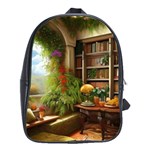 Room Interior Library Books Bookshelves Reading Literature Study Fiction Old Manor Book Nook Reading School Bag (Large)
