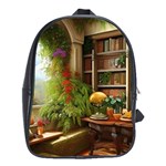 Room Interior Library Books Bookshelves Reading Literature Study Fiction Old Manor Book Nook Reading School Bag (XL)