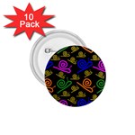 Pattern Repetition Snail Blue 1.75  Buttons (10 pack)