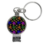 Pattern Repetition Snail Blue Nail Clippers Key Chain