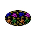 Pattern Repetition Snail Blue Sticker Oval (10 pack)