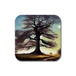 Nature Outdoors Cellphone Wallpaper Background Artistic Artwork Starlight Book Cover Wilderness Land Rubber Coaster (Square)