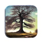 Nature Outdoors Cellphone Wallpaper Background Artistic Artwork Starlight Book Cover Wilderness Land Square Metal Box (Black)