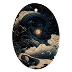 Starry Sky Moon Space Cosmic Galaxy Nature Art Clouds Art Nouveau Abstract Ornament (Oval)