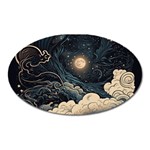 Starry Sky Moon Space Cosmic Galaxy Nature Art Clouds Art Nouveau Abstract Oval Magnet