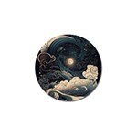 Starry Sky Moon Space Cosmic Galaxy Nature Art Clouds Art Nouveau Abstract Golf Ball Marker (4 pack)