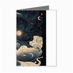 Starry Sky Moon Space Cosmic Galaxy Nature Art Clouds Art Nouveau Abstract Mini Greeting Card