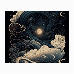 Starry Sky Moon Space Cosmic Galaxy Nature Art Clouds Art Nouveau Abstract Small Glasses Cloth (2 Sides)