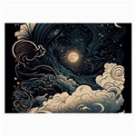 Starry Sky Moon Space Cosmic Galaxy Nature Art Clouds Art Nouveau Abstract Large Glasses Cloth