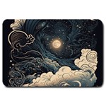 Starry Sky Moon Space Cosmic Galaxy Nature Art Clouds Art Nouveau Abstract Large Doormat