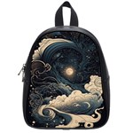 Starry Sky Moon Space Cosmic Galaxy Nature Art Clouds Art Nouveau Abstract School Bag (Small)
