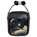 Starry Sky Moon Space Cosmic Galaxy Nature Art Clouds Art Nouveau Abstract Girls Sling Bag