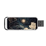 Starry Sky Moon Space Cosmic Galaxy Nature Art Clouds Art Nouveau Abstract Portable USB Flash (Two Sides)