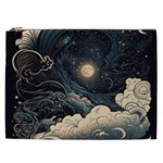 Starry Sky Moon Space Cosmic Galaxy Nature Art Clouds Art Nouveau Abstract Cosmetic Bag (XXL)