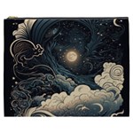 Starry Sky Moon Space Cosmic Galaxy Nature Art Clouds Art Nouveau Abstract Cosmetic Bag (XXXL)