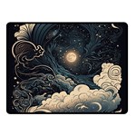 Starry Sky Moon Space Cosmic Galaxy Nature Art Clouds Art Nouveau Abstract Two Sides Fleece Blanket (Small)