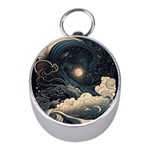 Starry Sky Moon Space Cosmic Galaxy Nature Art Clouds Art Nouveau Abstract Mini Silver Compasses