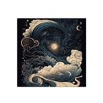 Starry Sky Moon Space Cosmic Galaxy Nature Art Clouds Art Nouveau Abstract Satin Bandana Scarf 22  x 22 