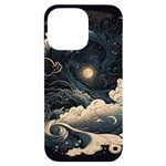 Starry Sky Moon Space Cosmic Galaxy Nature Art Clouds Art Nouveau Abstract iPhone 14 Pro Max Black UV Print Case