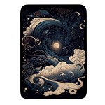 Starry Sky Moon Space Cosmic Galaxy Nature Art Clouds Art Nouveau Abstract Rectangular Glass Fridge Magnet (4 pack)