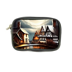 Village Reflections Snow Sky Dramatic Town House Cottages Pond Lake City Coin Purse from UrbanLoad.com Front