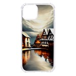 Village Reflections Snow Sky Dramatic Town House Cottages Pond Lake City iPhone 14 TPU UV Print Case