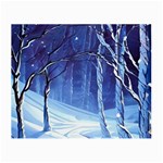 Landscape Outdoors Greeting Card Snow Forest Woods Nature Path Trail Santa s Village Small Glasses Cloth (2 Sides)