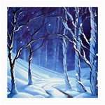 Landscape Outdoors Greeting Card Snow Forest Woods Nature Path Trail Santa s Village Medium Glasses Cloth (2 Sides)