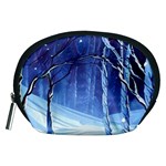 Landscape Outdoors Greeting Card Snow Forest Woods Nature Path Trail Santa s Village Accessory Pouch (Medium)