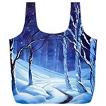 Landscape Outdoors Greeting Card Snow Forest Woods Nature Path Trail Santa s Village Full Print Recycle Bag (XXL)