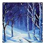 Landscape Outdoors Greeting Card Snow Forest Woods Nature Path Trail Santa s Village Banner and Sign 3  x 3 
